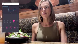 Cumming hard in public restaurant with Lush remote controlled sex toy