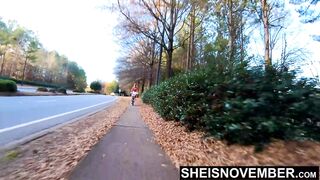 During The Time That Bicycling, Sexiest Ebony Buns Flashing Upskirt Outside By Sheisnovember Consummate Booty Stuffed With Her Small Pants