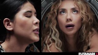 Sexy colombian honey stacked and banged by her futanari cutie