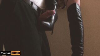 Fetish spunk fountain compilation cum on raiment, shoes, legs and nylon