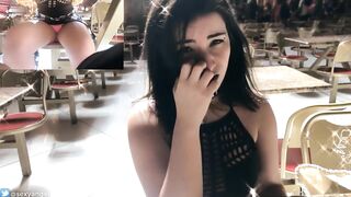 PUPLIC VIBRATING PANTS CLIMAX IN PUBLIC RESTAURANT LUSH