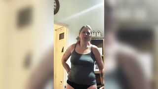 Mamma says no at 1st to flashing then surprises her step son when this chab least expects it