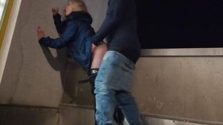 Public quickie in the hockey stadium! Fan screw during the game after the 2nd break!