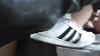 Large bazookas gals in a latex costume wildly screwed by Rocco Siffredi