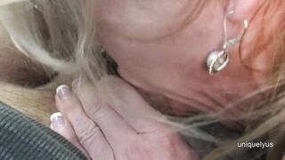 Picked up Blond Hooker for Public Parking Lot Fellatio & this babe Drank Cum