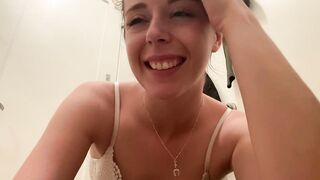 Going throughout the drive thru with my lush in! Trying hard not to cum!