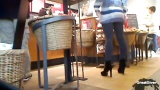 Gf Does Buttplug In Coffee Shop On Web Camera (Ass Plug)