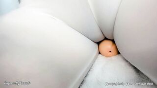 Soaked White T-Shirt - Rubbing my snatch watch throughout leggings - Filthy Talk Making U CUM A LOT