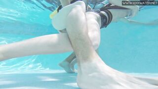 Minnie is being hardcore banged in the pool