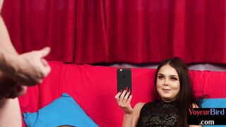 CFNM voyeur angel seducing wanker