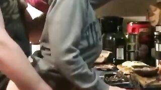 Astonishing kitchen sex after a very lengthy vacation