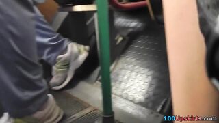 Ribald upskirt porno with a small golden-haired sweetheart