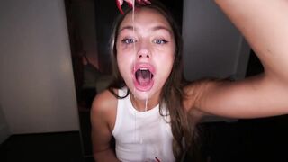 THE MOUTH QUEEN! Unfathomable mouth screwing, disgusting spit wench get wrecked!