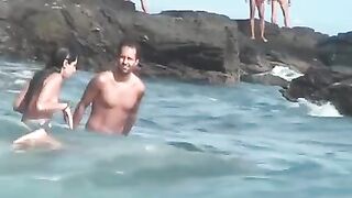 Undressed beach voyeur