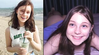 Hooking Up At The Beach - Angel Makes Him Cum 3 TIMES !