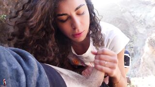 My girlfriend gets large schlong in the Canyon