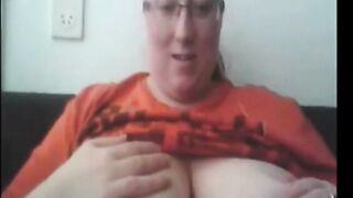 Big Beautiful Woman Play with Her Giant Corpulent Breasts