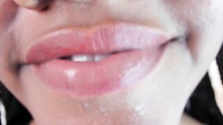 Black Throat Closeup Pierced Tongue Spit ASMR