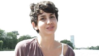 Ersties - Cute Brunette hair Plays With Bushy Snatch on a Boat