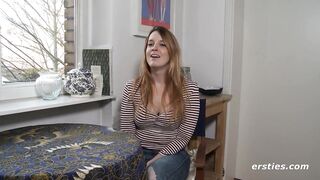 Ersties - Sexy Honey Irina Plays With Her Soaked Cunt During the time that Watching a Sex Episode