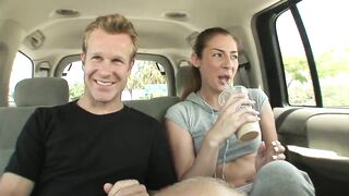 Stud picks up bitch from the street to screw in his car