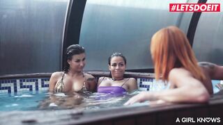 AGirlKnows - Canela Skin, Susy Gala And Kessy Shy Lesbo Pool Sex Full Scene - LETSDOEIT