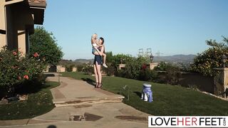 The inked ladies then continue to screw in scissors, groaning and gasping as they move their thighs in unison until they reach the