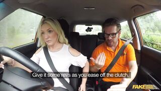 Fake Driving School - Hot Golden-haired gets her enjoyable Scottish vagina slammed in a car