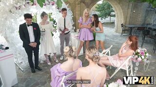 VIP4K. Bride was drilled hard and got anal creampie whilst guests were watching