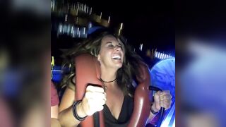 Monster cleavage on park ride