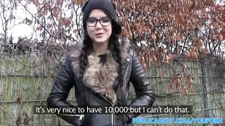 PublicAgent Goth honey has sex in the woods