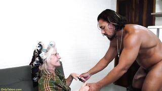 slender real 67 years old granny gets extraordinary coarse rectal hole stretched by her large dong toyboy