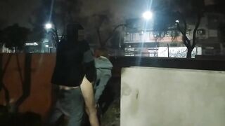cutie flashing bare in the street banging in public voyeurs and caught by the police