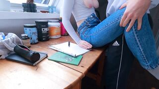 College Gal gets tempted by Teacher