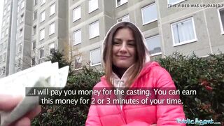 Public Agent Sexy Russian with tattoos likes taking large cock