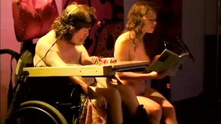 ENF - Brunette hair Disrobes Exposed on Stage with Strangers