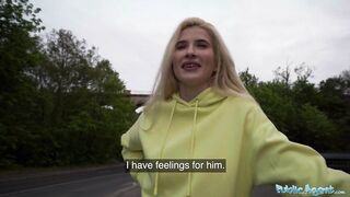 Public Agent Blond haired stunner banged unfathomable outdoors