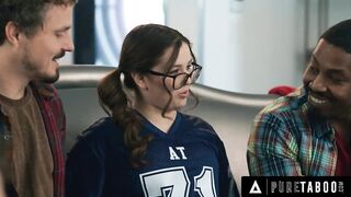 PURE TABOO Mischievous Teen Leana Lovings Seduces Her Stepdad's Superlatively good Allies