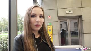 GERMAN SCOUT - LARGE BREASTS TEEN LINA TALKED INTO SCREW AT MODEL JOB