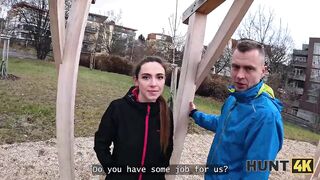 HUNT4K. Sexy athlete was picked up on the street and drilled in front of her BF in stranger's car