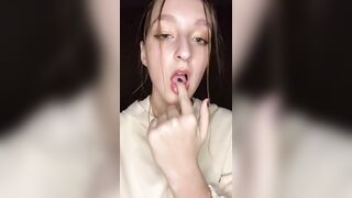 Nail fetish. Biting and licking