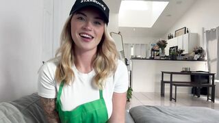 Barista cutie cheats on boyfriend during the time that that guy's at work "I wager u would bang me more excellent in any case..."