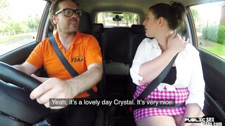 Plump English driving student banged in public