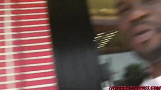 Golden-haired takes ebony schlong in the booty and a facial