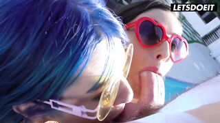 Emily Willis & Jewelz Blu Mad FFM 3some With Fortunate Man - SCAM GALS