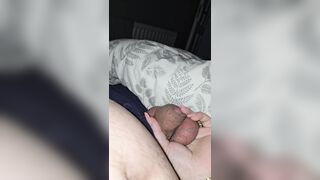Step mamma grabs and pulled out step son balls and tugjob his penis