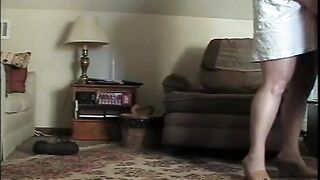 Aged Pair Cheating In Livingroom