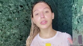 Oozing Juicy in the Shower Abella Danger Sucks and Screws Large Sex tool