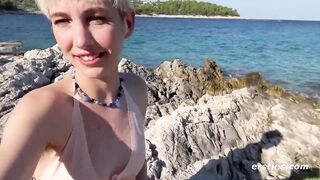 Ersties - Cute Golden-haired Annika Fingers Herself Outdoors For All To Watch