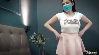 Large natural tits teen gets banged by grand-dad